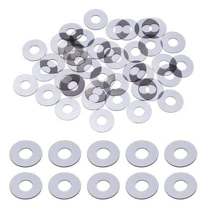 uxcell 30 Pcs M4 PVC Flat Washers 4mm ID 10mm OD 0.5mm Thick Plain Washer Grommets Plastic Sheet Gasket Fastener Sealing Spacer Gasket Ring Water Hose Washers, Clear Black - size: 4mm x 10mm x 0.5mm