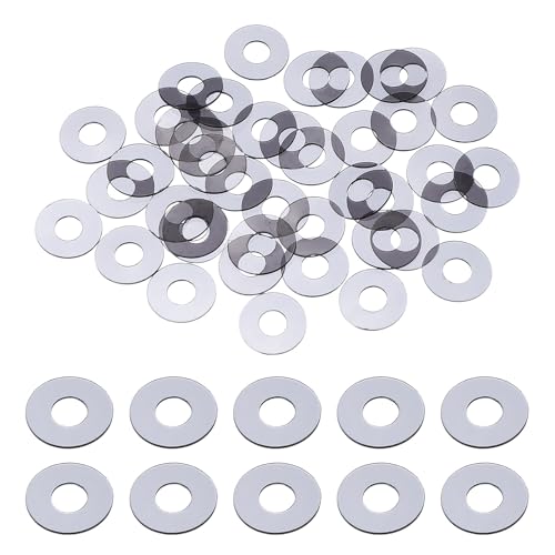 uxcell 30 Pcs M4 PVC Flat Washers 4mm ID 10mm OD 0.5mm Thick Plain Washer Grommets Plastic Sheet Gasket Fastener Sealing Spacer Gasket Ring Water Hose Washers, Clear Black - size: 4mm x 10mm x 0.5mm