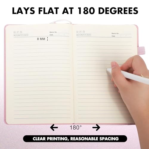 Aodaer 30 Set Lined Notebook Journals with Pens A5 Notebooks 100 GSM College Ruled Hardcover Notebook PU Leather Notepad with Pen Holder for Office School, 5.7 x 8.3 Inches, Pink - color: Pink
