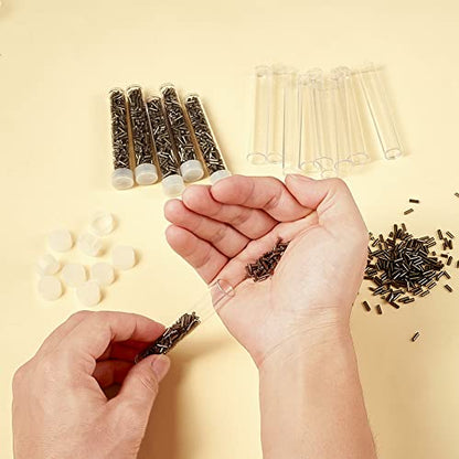 Craftdady Clear Plastic Tube Bead Chunky Bamboo Tube Beads 100Pcs Transparent Storage Test Tubes with Caps 78x13mm (3.07x0.5 inch) - color: 100pcs Tubes,78x13mm, Clear