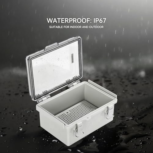 Mollom Transparent Cover Outdoor Junction Box (6.9x4.9x3.5In) - size: 6.9x4.9x3.5"