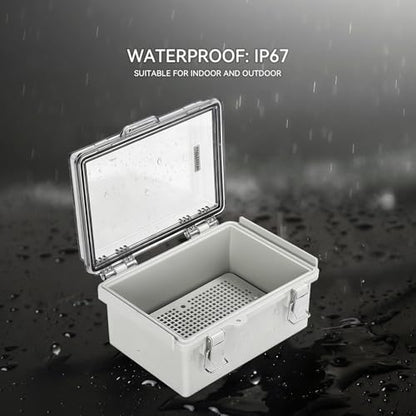Mollom Transparent Cover Outdoor Junction Box (6.9x4.9x3.5In) - size: 6.9x4.9x3.5"