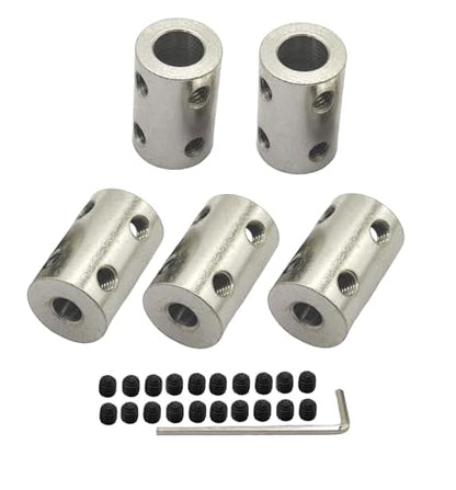 5Pcs 5mm to 8mm Bore Rigid Coupling Set,Steel Rigid Motor Shaft Coupler Adapter with Screws for CNC Machine 3D Printer RC Motor Accessories and DIY - size: 5mm to 8mm