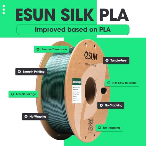 eSUN Silk PLA 3D Printer Filament 1.75mm Black Green Dual Color Filament - color: Black Green