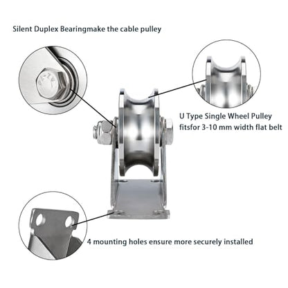Heavy Duty Large 68 mm Pulley Wheel, Duplex Bearings Inside, Wall Mounted Industrial Rope Pulley for Lifting, 1 Pack - size: 68mm_1 PCS