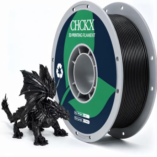PETG 3D Printer Filament 1.75mm, +/-0.02mm Tolerance, 1kg Spool(2.2lbs), Black - color: Black, size: PETG