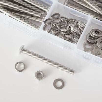 70 PCS M8 x 30mm 35mm 40mm 45mm 50mm, Button Head Socket Cap Screws Bolts Washers Nuts Assortment Kit, Stainless Steel 304, Metric Allen Hex Drive - size: Button M8x30/35/40/45/50 mm