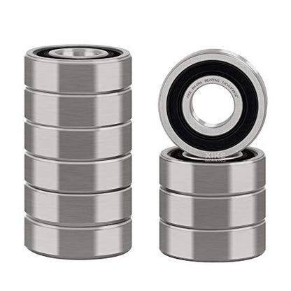 XiKe R4-2RS Sealed Ball Bearing, 1/4"x5/8"x0.196" (10-Pack) - size: R4-2RS - 6.35x15.875x5.556 mm