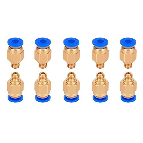 Aokin 10 Pcs PC4-M6 Pneumatic Fitting for Creality Ender 3/3 Pro/3 V2, Ender 5/5 Pro/5 Plus, CR-10/10S, etc - color: 10Pcs PC4-M6