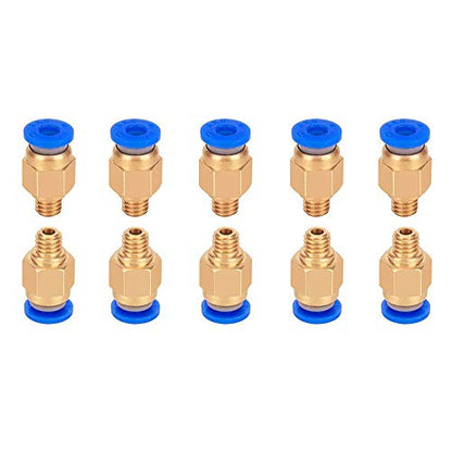Aokin 10 Pcs PC4-M6 Pneumatic Fitting for Creality Ender 3/3 Pro/3 V2, Ender 5/5 Pro/5 Plus, CR-10/10S, etc - color: 10Pcs PC4-M6