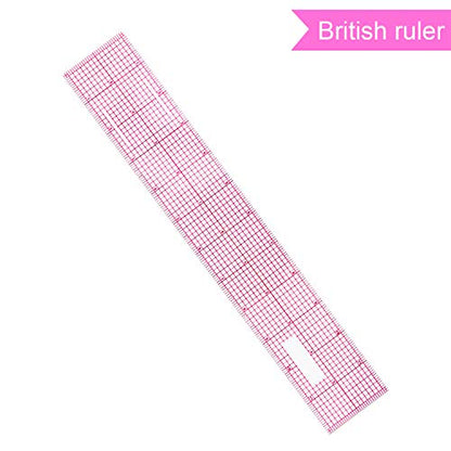 Frienda 6 Pcs Clear Plastic Sewing Rulers Set, Beveled Inch Metric Scales