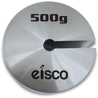 Eisco Labs - 500g (1.1 lb) Stainless Steel Slotted Mass – Durable Precision Weight with 2" Outer Diameter, Slotted for Lab, Physics & Educational Use, Single Pack