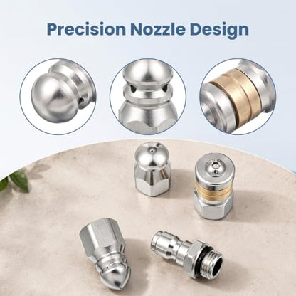 3Pcs Sewer Jetter Nozzle, Pressure Washer Sewer Jetter Nozzle Kit