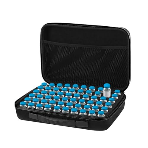 60 Slots Diabetic Insulin Peptide Fridge Carrying Case Vial Holder Storage Protector Bag Fits Standard 10ml Vials, Insulin Cooler Travel Kits Case Organizer Diabetes Protector(Black) (60-slot) - color: 60-slot