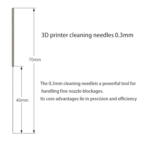 0.3mm 3D Printer Nozzle Cleaning Needles 10Pcs – Stainless Steel Clog Remover Tool Kit for Extruder Nozzles |3D Printer Nozzle Cleaner (Total Length: 70mm) - style: 10Pcs 3D Printer Nozzle Cleaning Needles 0.3mm