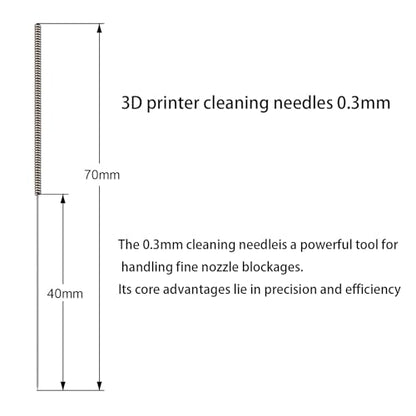 0.3mm 3D Printer Nozzle Cleaning Needles 10Pcs – Stainless Steel Clog Remover Tool Kit for Extruder Nozzles |3D Printer Nozzle Cleaner (Total Length: 70mm) - style: 10Pcs 3D Printer Nozzle Cleaning Needles 0.3mm