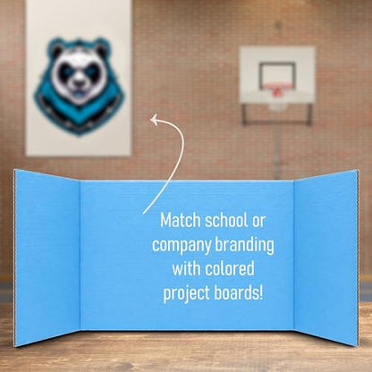 Flipside Products 18" x 48" Sky Blue Project Boards, Pack of 24, Trifold, Presentation Board, DIY Projects, Small Display, Science Fair, Classroom, Clubs, 4H, Graduation - color: Sky Blue