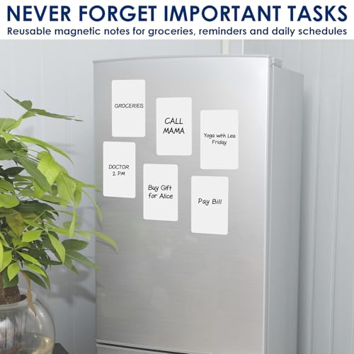 Dry Erase Magnets 6x4 in, Small Magnetic Whiteboard Notes for Fridge - color: White