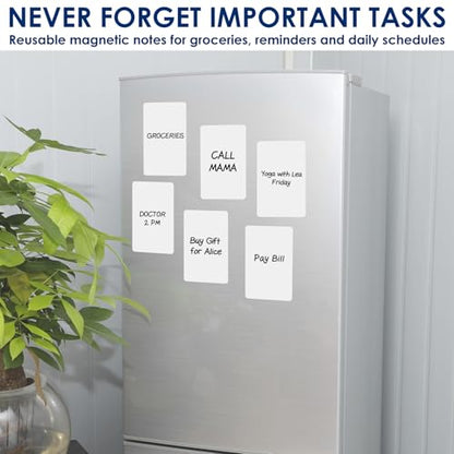 Dry Erase Magnets 6x4 in, Small Magnetic Whiteboard Notes for Fridge - color: White