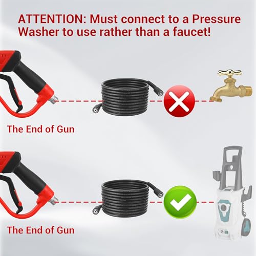Tool Daily Pressure Washer Gun and Hose Kit, 25 FT Power Washer Hose - size: 25FT