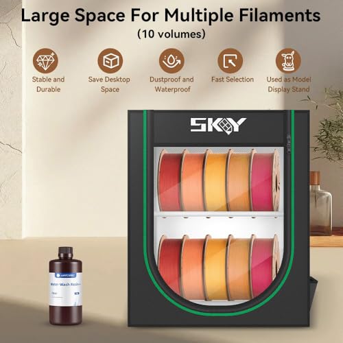 Skouphy 3D Printer Filament Storage Box, 2-Tier Storage Shelves for 3D Printing Business, Studio, Office Workshop -10 Rolls - size: 10 Rolls Storage Box