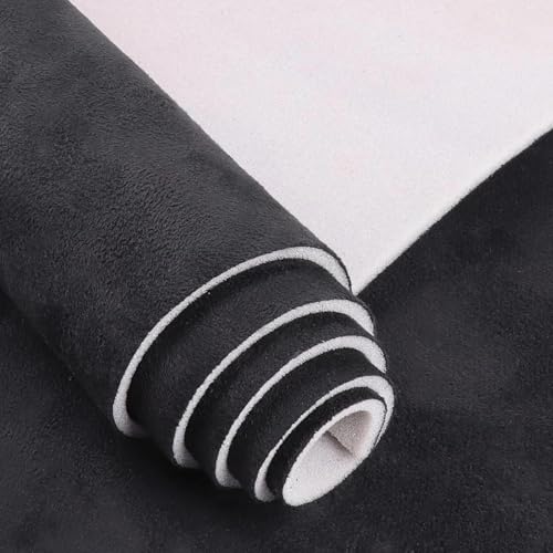 Black Suede Headliner Fabric - 120" L × 60" W Auto Head Liners, Fabric Tube Packaging with Foam Backing for Cars, Trucks, SUVs, RVs, Boats - Home Repair/DIY Headliner Material - color: Black, size: 120"L×60"W
