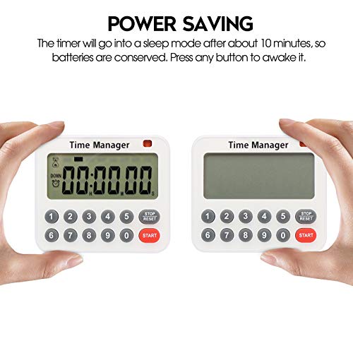 AIMILAR Magnetic Digital Kitchen Timer with Direct Numerical Keypad, Loud Alarm - 99Hr Countdown Count Up Timer for Cooking Baking Classroom, Batteries Included - color: Red-2
