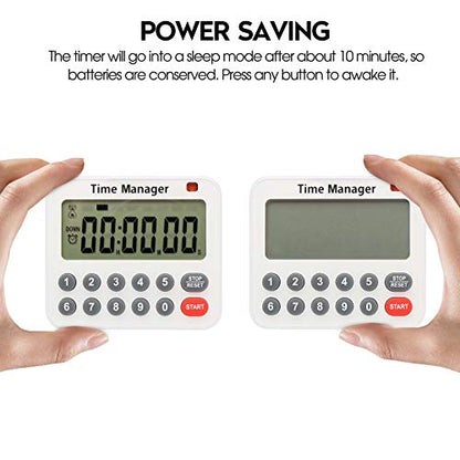 AIMILAR Magnetic Digital Kitchen Timer with Direct Numerical Keypad, Loud Alarm - 99Hr Countdown Count Up Timer for Cooking Baking Classroom, Batteries Included - color: Red-2