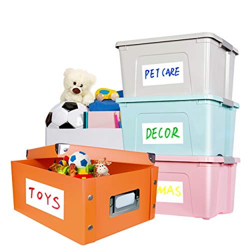 80 Large Size Removable Customizable Blank Labels, Water/Oil/Tear Resistant, No Residue for Home Organization Projects, Bins, Kitchen Storage Containers, Desk Items(6”x 4”) - size: 6”x 4”, style: 80 pcs