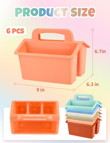 6 Pack Classroom Caddy Organizer with Handle, Table Caddy Classroom - color: Morandi