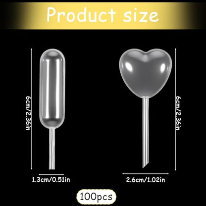 100Pcs Pipettes for Flan Candy, 4ML Cupcakes Disposable Plastic Transfer Pipettes Liquid Dropper Mini Pipette for Chocolate Ice Cream Strawberries