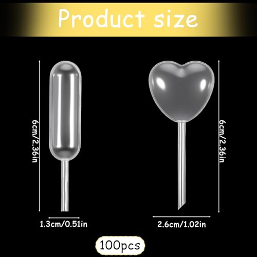 100Pcs Pipettes for Flan Candy, 4ML Cupcakes Disposable Plastic Transfer Pipettes Liquid Dropper Mini Pipette for Chocolate Ice Cream Strawberries