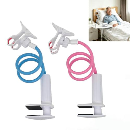 2 Pack Adjustable Feeding Tube Holder, 360° Rotatable Arm Tube Fixing Stand with Clamp Base, Portable Hands-Free Tubing Organizer for Home Care, Enteral Feeding and IV Infusion Daily Nursing Supplies