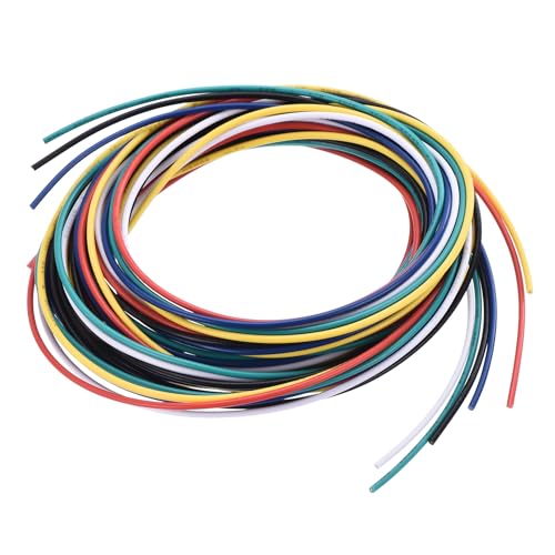 MECCANIXITY 30 Gauge PVC Hookup Wire 1.5m/5ft 30AWG Flexible Electrical Wire UL1007 Tinned Copper Stranded 6 Color, 1mm Dia for Model Aircraft Electric Appliances Internal Connect - size: 1.5m, 30AWG
