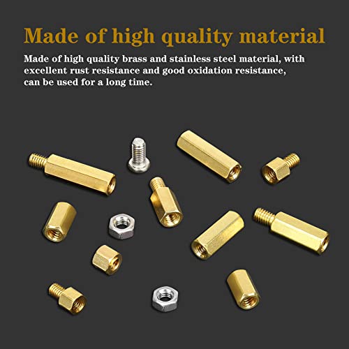 180Pcs M4 Motherboard Standoffs&Screws&Nuts Kit, Hex Male-Female Brass Spacer Standoffs, Laptop Screws for DIY Computer Build, Electronic Projects, Raspberry Pi, Circuit Board etc. - size: M4