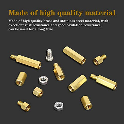 180Pcs M4 Motherboard Standoffs&Screws&Nuts Kit, Hex Male-Female Brass Spacer Standoffs, Laptop Screws for DIY Computer Build, Electronic Projects, Raspberry Pi, Circuit Board etc. - size: M4