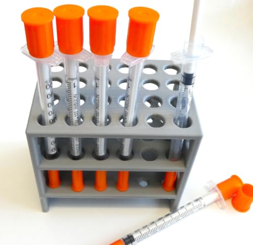 Syringe Rack, Plastic Stand, Syringe Holder, Organizer (1ml 4x6 D8mm) - size: 1ml 4x6 D8mm