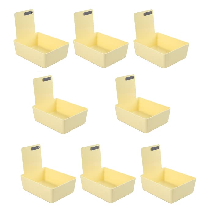 8/Pk Medium Medical Pro Lab Pan Dental Working Lab Pan Plastic with Stainless Steel Clip (Vanilla) - color: Vanilla