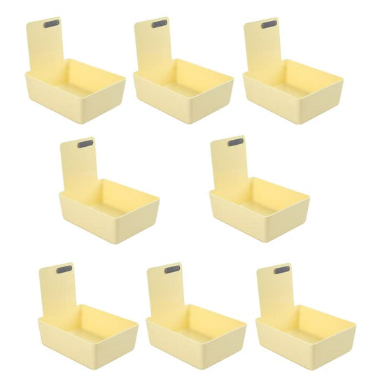 8/Pk Medium Medical Pro Lab Pan Dental Working Lab Pan Plastic with Stainless Steel Clip (Vanilla) - color: Vanilla