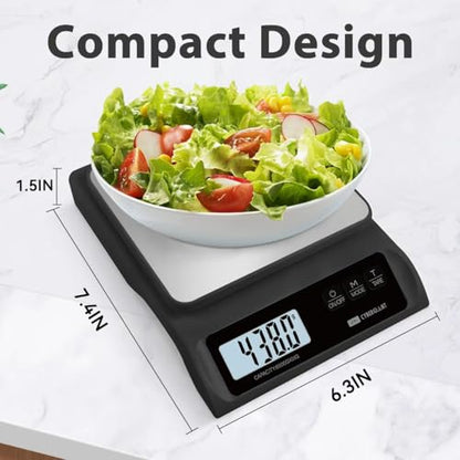 CYBERGIANT 13lb/0.1g Precision Digital Food Scale - Meal Prep Kitchen Baking & Espresso Coffee - Gram Scale with Stainless Steel Platform & LCD Display (Black) - color: Black