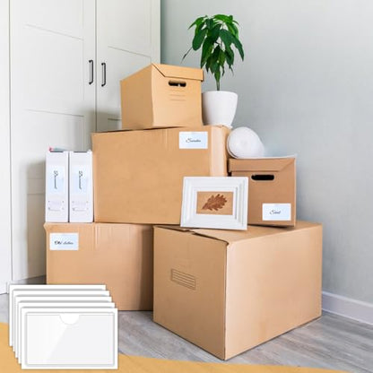 100 Packs Clear Adhesive Pockets Label Holders 3.7 x 2.28''