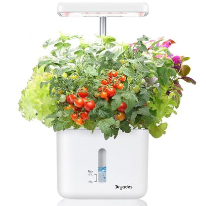 Indoor Garden Planter Growing Systems Soil plant pot indoor Small Smart Soil Gardening System with 17 Watts LED Grow Light Auto Timer Self-Watering Planter Pot Gifts for Mom Women (No Seeds&Soil) - color: White