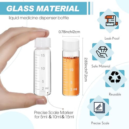 Baderke 4 Pcs Liquid Medicine Travel Container, Clear,15ml - color: Clear, size: 15ml