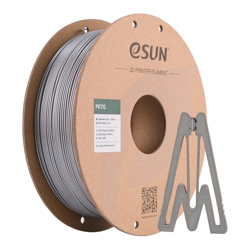 eSUN PETG Filament 1.75mm, 3D Printer Filament PETG, Dimensional Accuracy +/- 0.05mm, 1KG Spool (2.2 LBS) 3D Printing Filament for 3D Printers, Solid Silver - color: D-solid Silver, size: PETG 1.75MM - 1KG