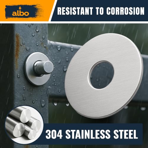 ALBO 200 Pcs M10 x 20 mm 304 Stainless Steel Fender Flat Washers - size: М10 х 20мм - 200 pcs