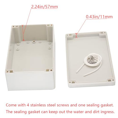 Project Box IP65 Waterproof Junction Box ABS Plastic Electrical Boxes DIY Electronic Project Case Power Enclosure White 7.87x4.72x2.95 inch (200 x 120 x75 mm) - color: White, size: 7.87"x4.72"x2.95"