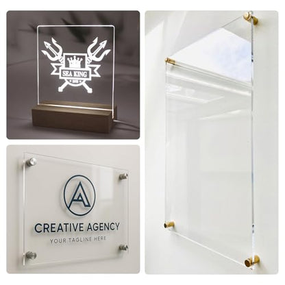 8×10" Plexiglass Sheets 1/8 inch Thick,3mm Clear Acrylic Sheet 2 Pack - size: 3mm,8X10"