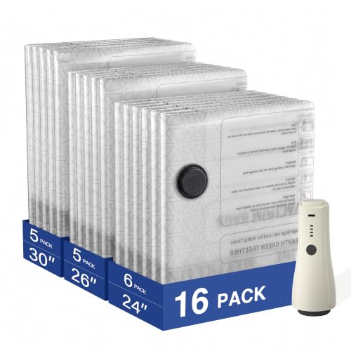 Vacuum Storage Bags with Pump,Space Saver,Cordless,16-Pack - size: 16 Combo Set