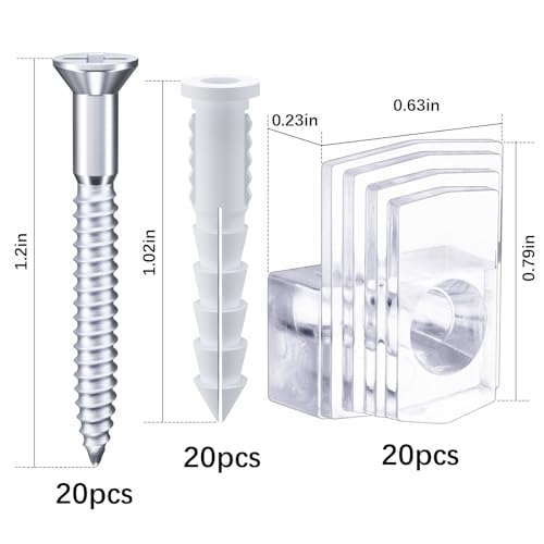 Mirror Holder Clips,Clear Plastic Mirror Clips for Wall Mounting Mirror Mounting Hardware,Mirror Hangers for the Wall with Screws Kit (Classic Style A) - style: Classic Style A