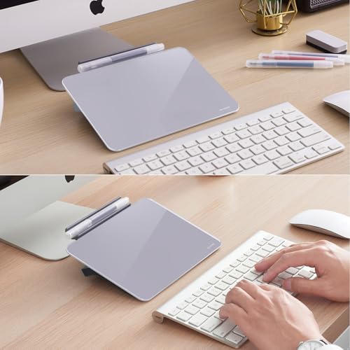 Small Desktop Glass Dry-Erase Whiteboard - 8 X 6 Inches Tabletop Easel Whiteboard with Stand, Desk Board Buddy for Artist, Teacher and Student - color: 8 X 6 Inches - Gray